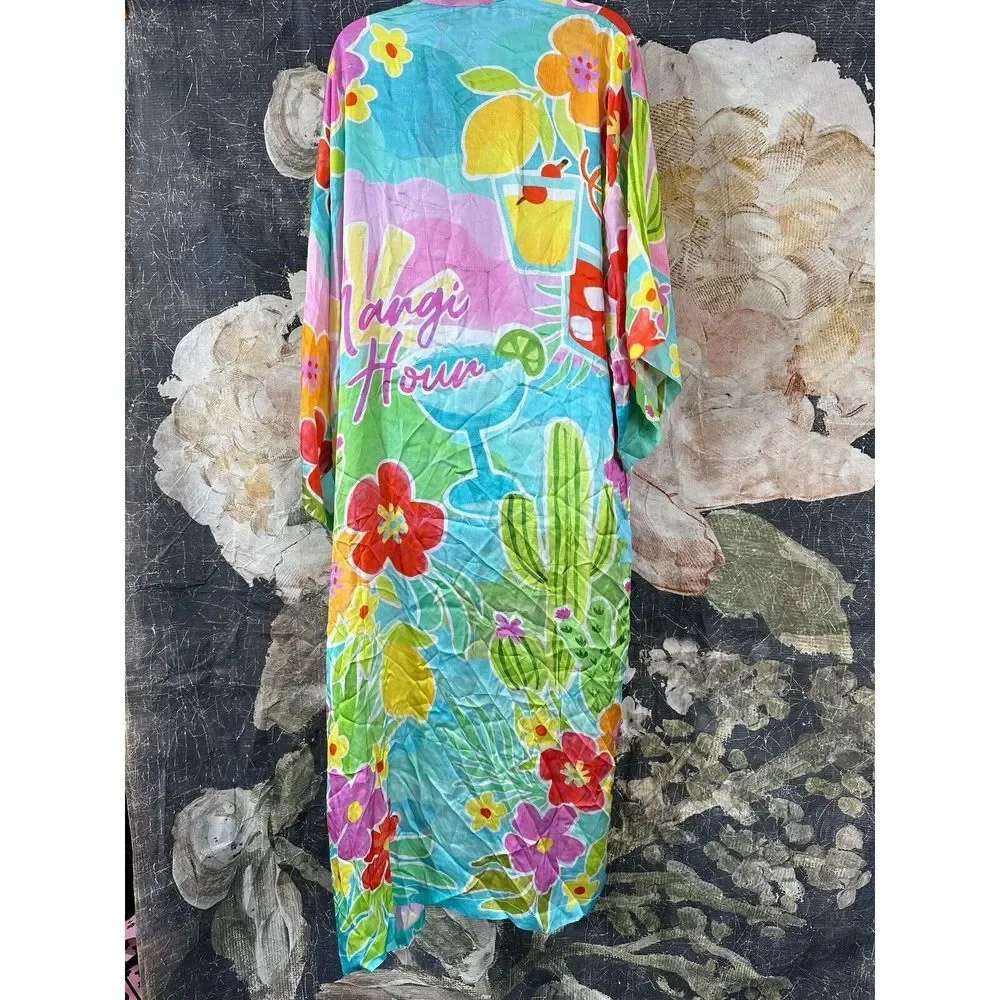 NWT Spell Margi Hour Maxi Robe Tutti Fruiti Size, M/L_2